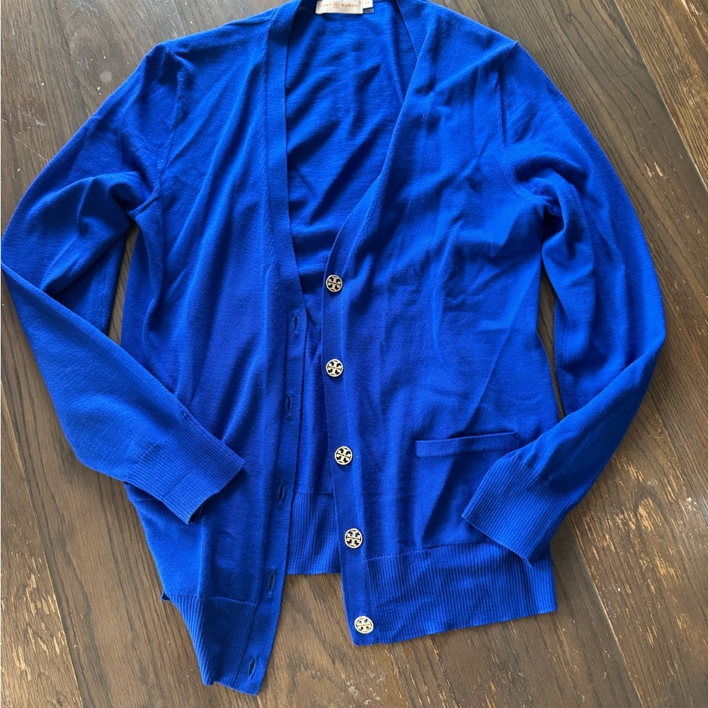 Tory Burch Blue Cardigan Sweater